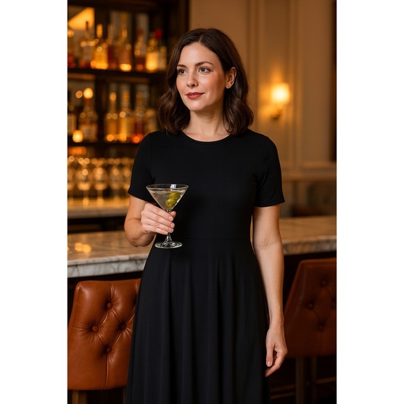 Banana Republic Dresses & Skirts - NWT Banana Republic Black Knit Midi Dress Size Small Classic LBD Holiday Party‎
